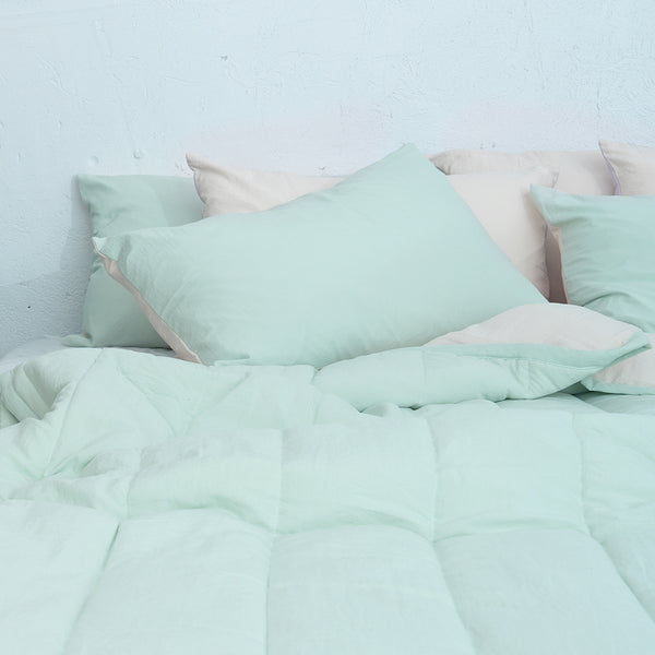 Semi-Microfiber Pillow Sham - Cream/Mint/Violet