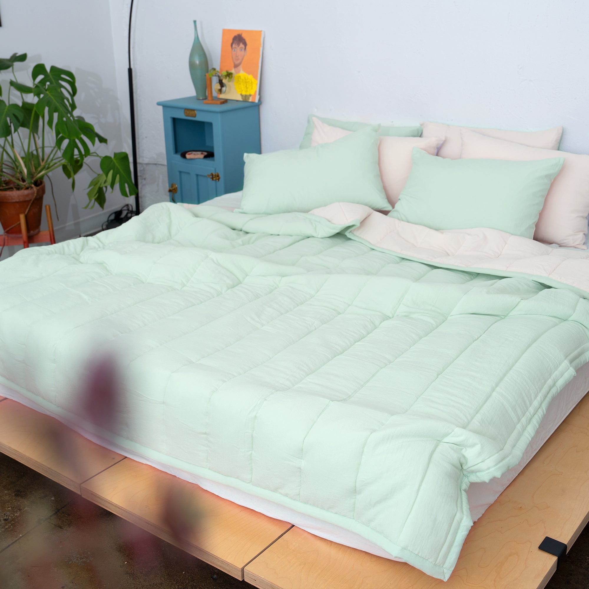 Semi-Microfiber Marshmallow Comforter - Mint