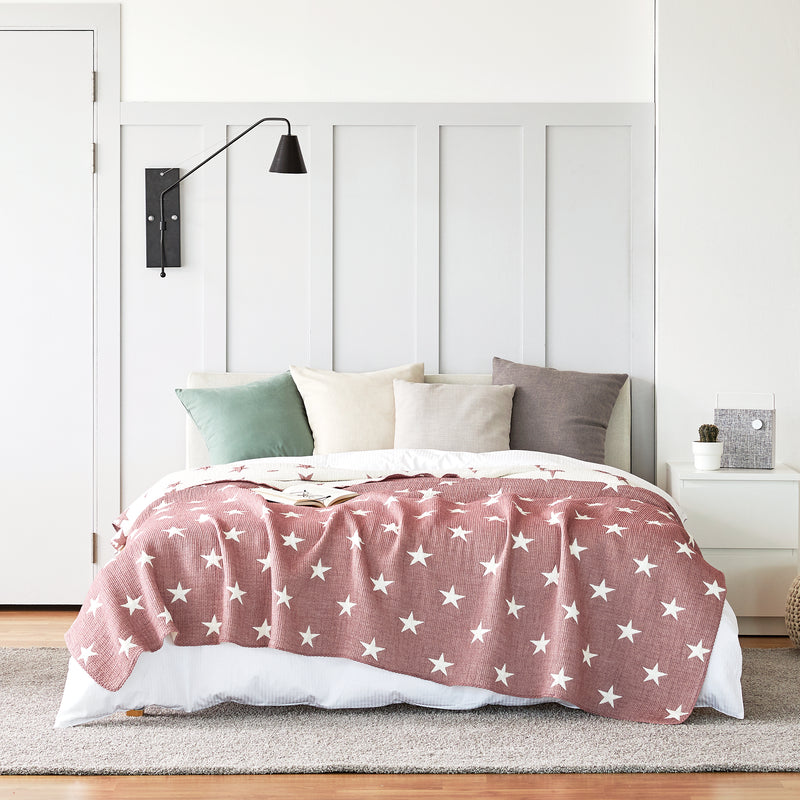 Triple Layer Modal Blanket in Pink & Star